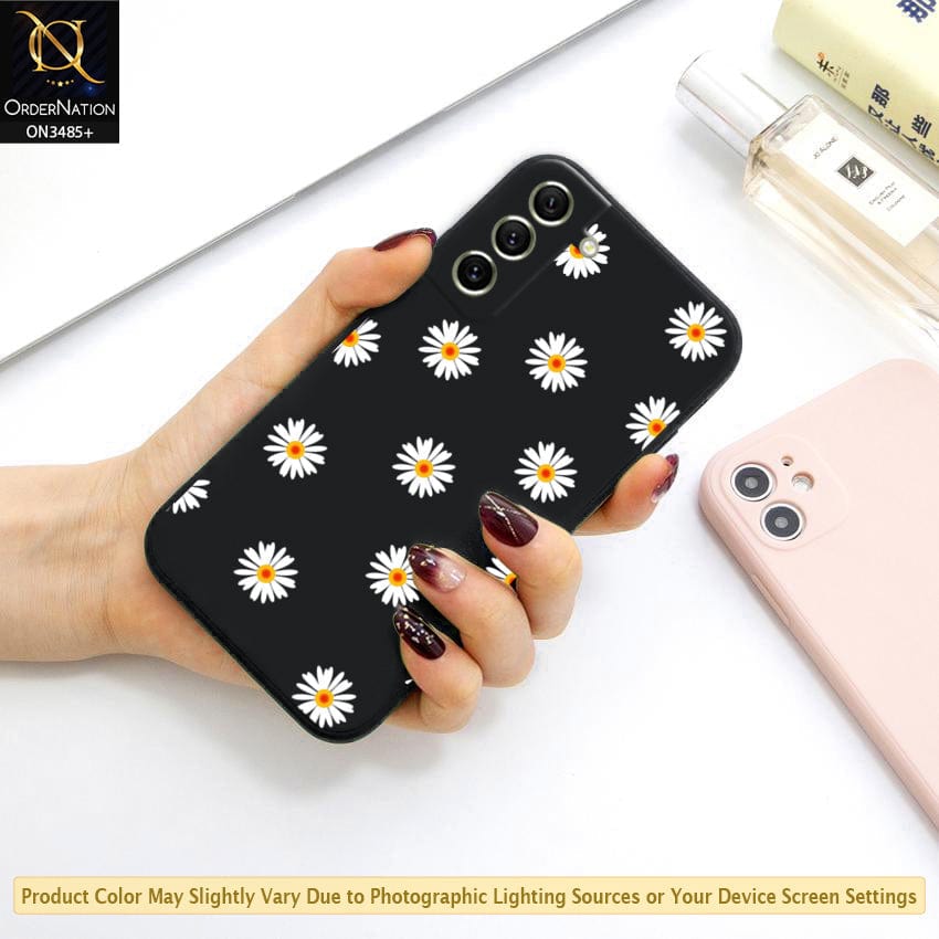 Samsung Galaxy S21 FE 5G Cover - ONation Daisy Series - HQ Liquid Silicone Elegant Colors Camera Protection Soft Case